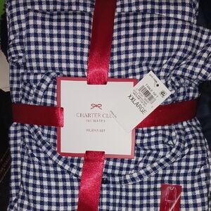 Charter Club Blue and White Check Pajama Set